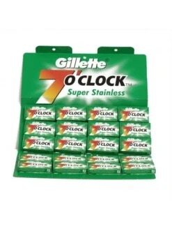100 Cuchillas De Afeitar Doble Filo Gillette 7 O'clock "Super Satinless"