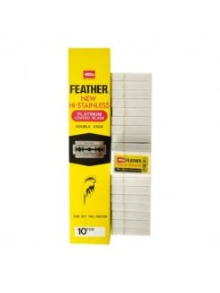200 Hojas De Doble Filo Feather New Hi-Stainless