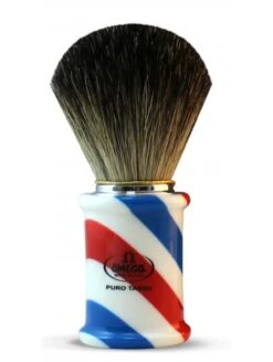 Brocha De Afeitar Tejón Negro "Barber Pole" Omega