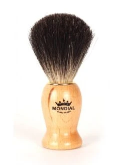 Brocha De Afeitar Nelson Tejón Negro Mondial Madera De Haya