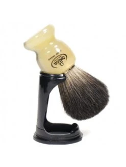 Brocha De Afeitar Omega Tejón Negro Con Soporte 63171