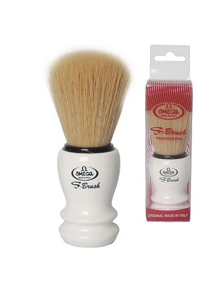 Brocha De Afeitar Pelo Sintético Omega Blanca 3 Brocha De Afeitar Pelo Sintético Omega Blanca