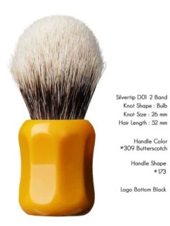 Brocha Afeitar Shavemac Punta Plata D01 Dos Bandas 52mm Butterscotch