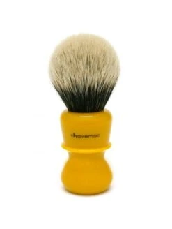 Brocha Afeitar Shavemac RB3 Punta Plata Dos Bandas 54mm Butterscotch