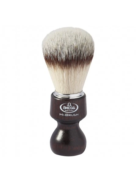 Brocha De Afeitar Sintética Con Mango De Madera Hi-Brush Omega 3 Brocha De Afeitar Sintética Con Mango De Madera Hi-Brush Omega