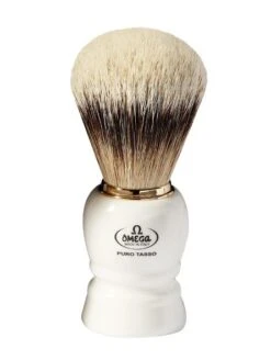 Brocha De Afeitar Tejón Punta Plata Omega