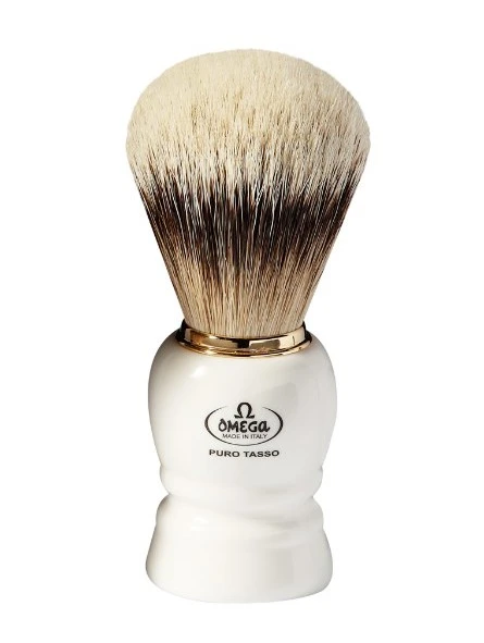 Brocha De Afeitar Tejón Punta Plata Omega 3 Brocha De Afeitar Tejón Punta Plata Omega