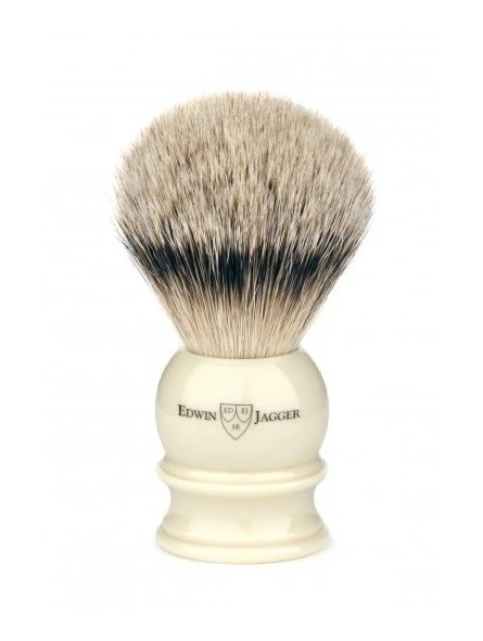 Brocha De Afeitar Tejón Punta Plata XL Marfil Edwin Jagger 3 Brocha De Afeitar Tejón Punta Plata XL Marfil Edwin Jagger