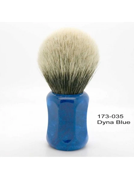 Brocha Tejón Punta Plata Dos Bandas 26mm/52mm Ivory Azul Sha 3 Brocha Tejón Punta Plata Dos Bandas 26mm/52mm Ivory Azul Sha