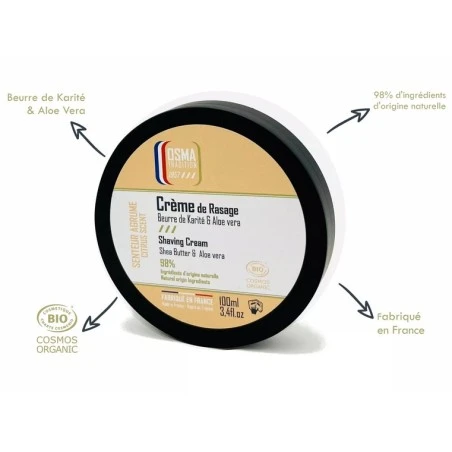 Crema De Afeitar Manteca De Karité & Aloe Vera Agrume Osma 100ml 8 Crema De Afeitar Manteca De Karité & Aloe Vera Agrume Osma 100ml - Imagen 6