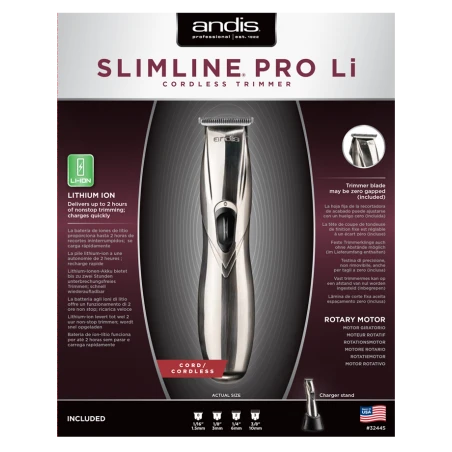 Máquina Retoques Profesional Trimmer Slimline Pro Li Andis 8 Máquina Retoques Profesional Trimmer Slimline Pro Li Andis - Imagen 6
