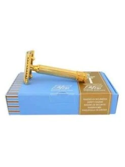 Maquinilla Afeitar Clásica Fatip "Gentile" Grande Dorada Peine Cerrado