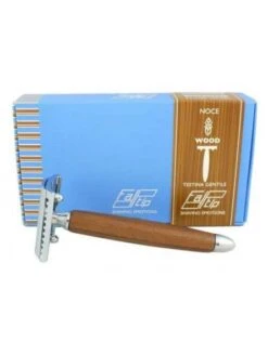 Maquinilla Afeitar Clásica Fatip "Gentile" Madera De Nogal Peine Cerrado