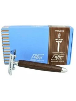 Maquinilla Afeitar Clásica Fatip "Gentile" Madera De Wengué Peine Cerrado