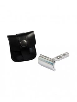 Maquinilla Afeitar Merkur Viaje Estuche Cuero Peine Cerrado