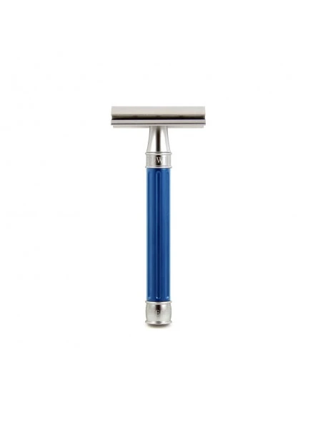 Maquinilla Clásica De Afeitar Acero Inoxidable Grooved Azul Edwin Jagger 4 Maquinilla Clásica De Afeitar Acero Inoxidable Grooved Azul Edwin Jagger - Imagen 2