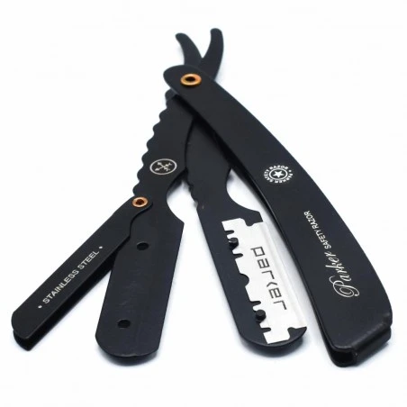 Navaja Barbero Acero Inoxidable Parker SRXBLK Negra 7 Navaja Barbero Acero Inoxidable Parker SRXBLK Negra - Imagen 5