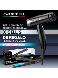 Secador X Cell S Negro + Plancha Mini Rainbow De Regalo Gamm