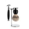 Set De Afeitar Con Maquinilla Clásica, Brocha De Afeitar Pun -Gifts And Care-ES.com set de afeitar con maquinilla clasica brocha de afeitar punta plata y soporte sophist negro muehle