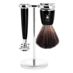 Gifts And Care-ES.com -Gifts And Care-ES.com set de afeitar con maquinilla clasica brocha de tejon negro fibra y soporte rytmo negro muehle 1